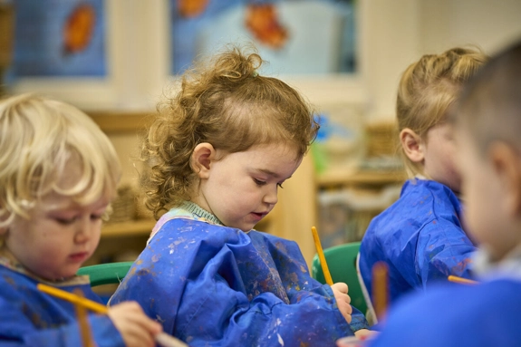 Nursery children painting
