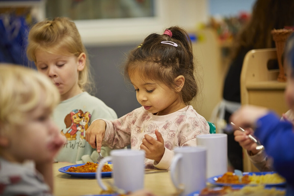 Nursery Children eating
